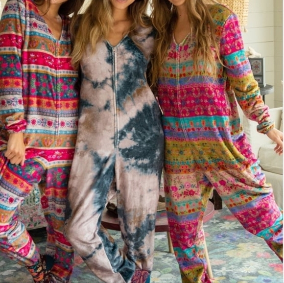 Natural Life One Piece Zip Up Fleece Pajama Lounge Outfit - Picture 6 of 6